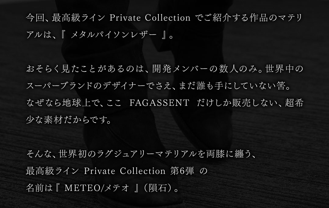FAGASSENT Private Collection 6th METEO / ファガッセン最高級ライン・プライベートコレクション第六弾 商品画像